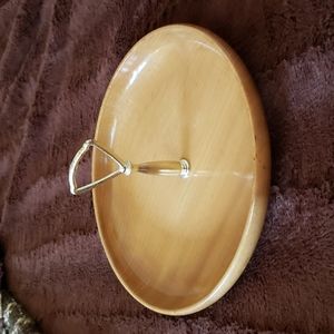 Oregon Myrtlewood nut tray and HMQ utensils